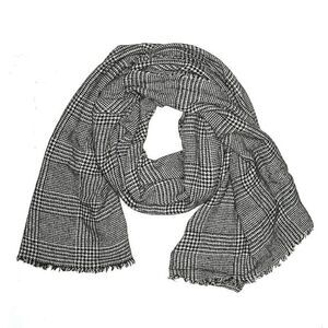 Plaid Winter Scarf, Black/White, Zara